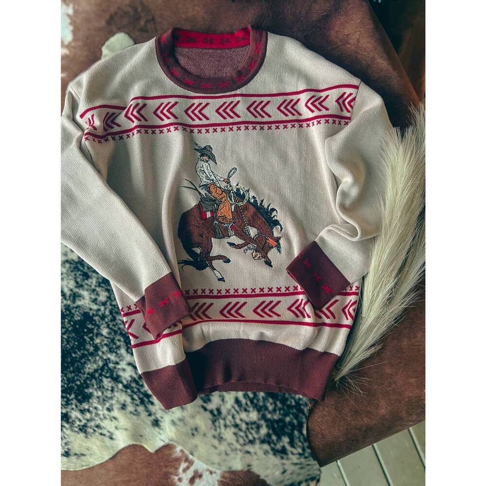 NEW STERLING KREEK the bronc sweater in white - Picture 7 of 8